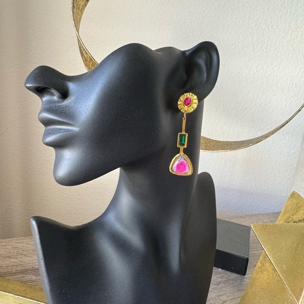 Pink Drop Earrings A1264 - Picture 5 of 5